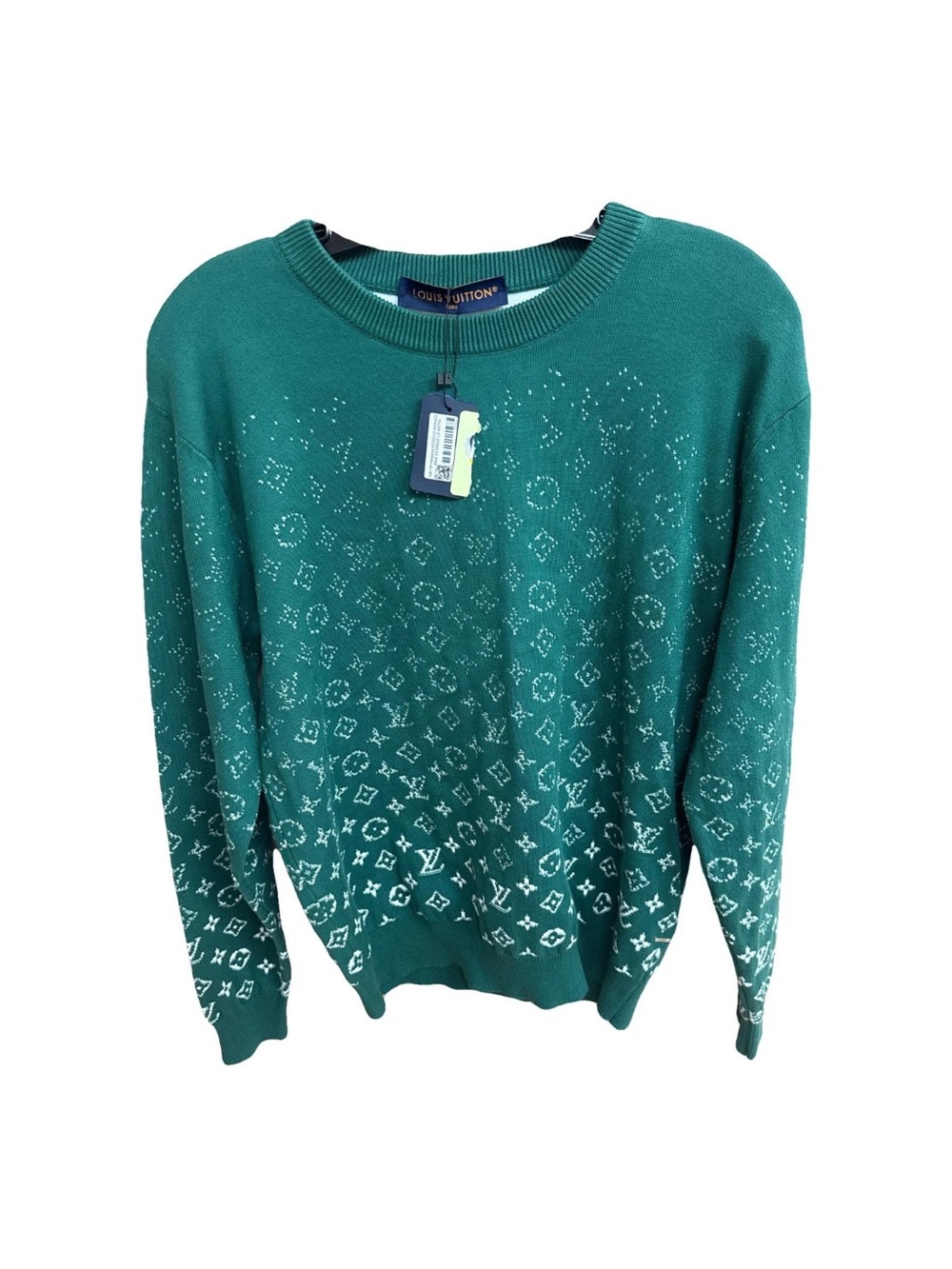 NWTS Louis Vuitton Men's Monogram Gradient
Cotton Crewneck Green Sweater Size XS